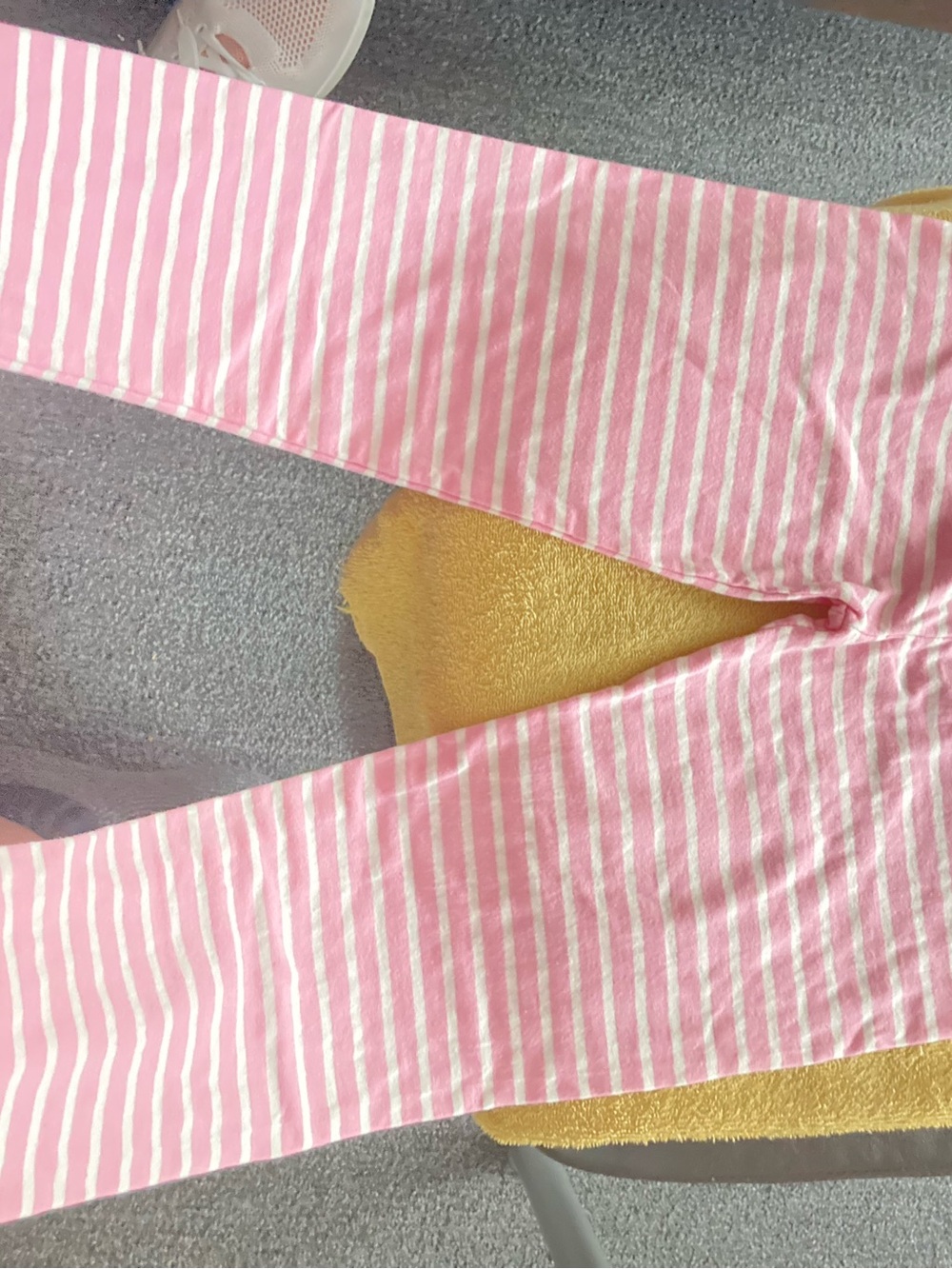 Pink and White Striped Leggings